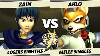 GOML X TOP 8 - Zain (Marth) Vs. Aklo (Fox) Smash Melee - SSBM