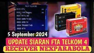 Update Telkom 4 di receiver nexparabola terbaru September 2024