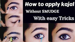 how to apply kajal without SMUDGE// kajal tricks// apply kajal in upper and lower lid//bold eyelook