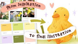 My Digital Art Process From Inspiration Moodboard To Final Illustration For Spring 