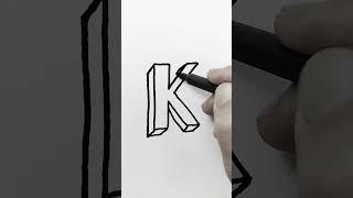 How to Draw Letter K 3D #writing