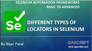 Selenium Automation Framework Tutorial - Different types of locators in Selenium