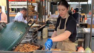  LONDON STREET FOOD, WALKING TOUR, BOROUGH MARKET, LONDON CITY WALK, STREET FOOD, 4K60FPS