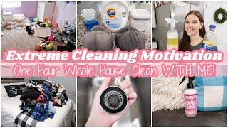 EXTREME WHOLE HOUSE POWER HOUR CLEAN WITH ME | ONE HOUR SPEED CLEANING MOTIVATION