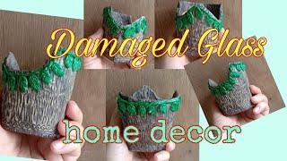 DIY Home Decor damaged glass ||  @joanmataganas.2222