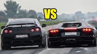 Nissan GTR R35 VS Lamborghini Aventador LP700-4 - DRAG RACE!