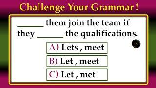 Challenge Your English Level | 30 English Quiz | All tenses practice Exercise | No.1 Quality English