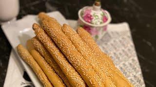 Homemade Sesame bread sticks / احلي بقسماط