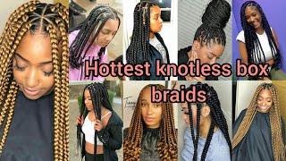 Hottest knotless box braids hairstyles for black women | Jumbo box braids styles | Braids Hairstyles