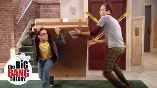 Sheldon and Leonard vs. The Really Heavy Box | The Big Bang Theory