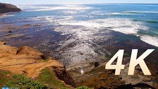 2 HR 4K Still Nature Video "Sparkling Coastal Waves" Ocean Beach, San Diego