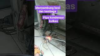 menyambung pipa kondensor kulkas