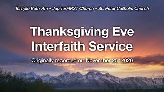 Virtual Thanksgiving Eve Interfaith Service - 11/25/20