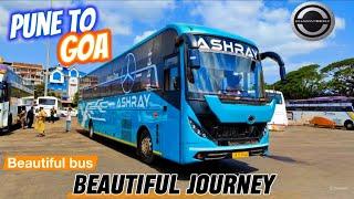 Pune to Goa bus journey by Ashray Travels BharatBenz AC Sleeper bus | Amba Ghat | Bus Cabin Ride