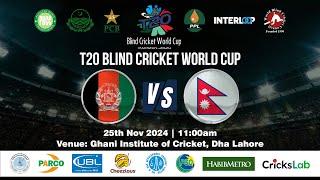 LIVE : Afghanistan VS Nepal || Blind T20 Cricket World cup 2024 || Match # 7 || Crickslab