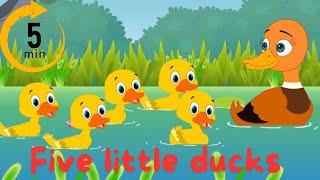 Five Little Ducks | Kids Nursery Rhymes| (Extended Mix-5 Mins!) | Super Simple Songs |