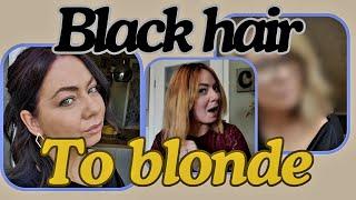 Bleaching Hair at Home || Black box dye to blonde || BLEACH FAIL?