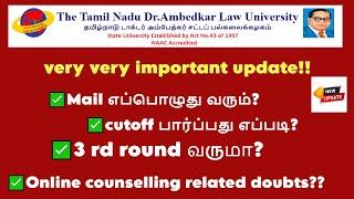 tndalu 5 yrs BA LLB 2 round related doubts #mail#cutoff calculation #third round@GDLAWSTUDIES-ho9xv