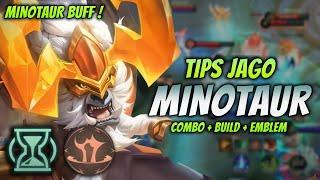 CARA MAIN MINOTAUR BUFF ! BUILD & EMBLEM MINOTAUR TERBARU 2023 ! | MINOTAUR ROAMER GAMEPLAY