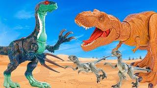 T-Rex VS Therizinosaurus VS Velociraptor  Dinosaur TOURNAMENT | Jurassic World: Chaos Theory