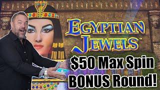 Dollar Storm - Egyptian Jewels - $50 MAX Bet Bonus Round!  Potawatomi!