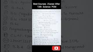 Best career options for 12th PCM