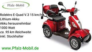 Rolektro E-Quad 15 V.3 Lithium Akku | bis zu 95 km Reichweite | Seniorenmobil