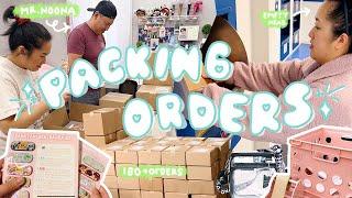  PACKING ORDERS FOR MY SMALL BUSINESS, 180+ Orders, ASMR, Chill Study Music  Hubby helps me pack