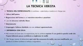 Verga e la tecnica verista