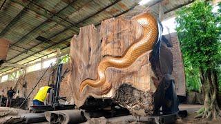 Trembesi Timber Transformation in Birmingham ‼ See Sawmill Precision Like Never Before