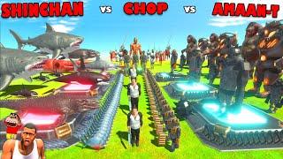 SHINCHAN and CHOP became 1 TEAM vs AMAAN-T in Animal Revolt Battle Simulator | ARBS HINDI