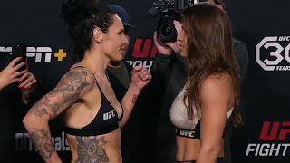 Lina Länsberg vs. Mayra Bueno Silva - Weigh-in Face-Off - (UFC Fight Night: Andrade vs. Blanchfield)