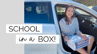 Everything I use to homeschool in a box! | Simple, minimalist homeschooling