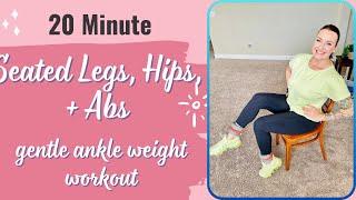 SEATED LEGS, HIPS, & CORE: Low Impact No Equipment At Home Chair Workout For Toned Legs & Strong Abs