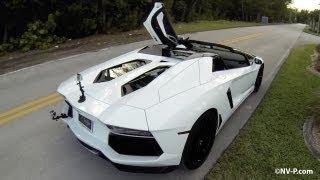 Aventador Roadster POV Driving and Roof Removal