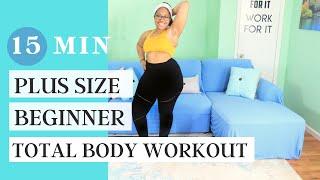 PLUS SIZE/Beginner Low Impact Total Body 15 Minutes Workout (NO Jumping)