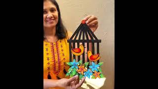 Bird Wall Hanging | Best Cardboard Craft #bestoutofwaste #cardboardcraft #wallhanging #trending #diy