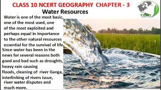 water resources class 10 chapter 3 | chapter 3 class 10 water resources | water resources chapter 3