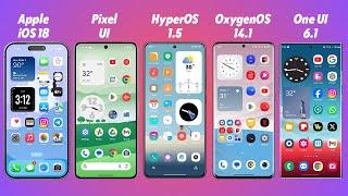 iOS 18 vs Pixel UI vs HyperOS 1.5 vs OxygenOS 14.1 vs One UI 6.1 COMPARISON - Which One You Choose?