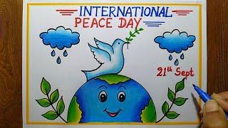 International Peace Day Poster Drawing,Sept-21th |How to draw World Peace Day Drawing Easy step