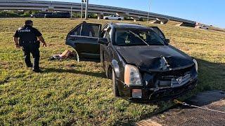 Medical Emergency Causes Cadillac to Roll Into Median!!