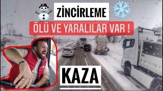 BOLU’DA KAR VE BUZ’da ZİNCİRLEME KAZA / ÖLÜ VE YARALILAR VAR !