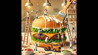 Tiny Chefs Create a Giant Burger Masterpiece #shorts #aivideo