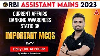 RBI Assistant Mains 2023 | Current Affairs, Banking Awareness & Static GK Important MCQS Day 1