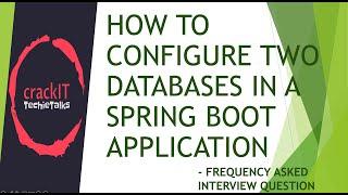 How to connect multiple databases in one Springboot application?