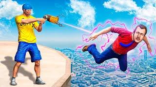 Pranking My Daddy Using A GRAVITY GUN In GTA 5!