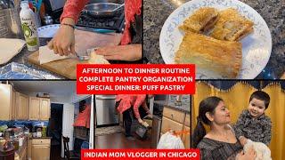 Busy Afternoon To Night Routine~Pantry Organization~Dinner Recipe Puff Pastry~Real Homemaking Vlogs