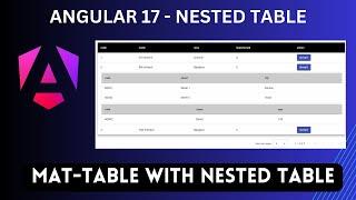 Material UI - Nested table in angular 17 | nested table loading with dynamic data | Nihira techiees