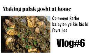 Making palak gosht at home|NSR vlogs|vlog#6