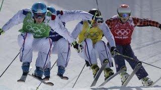 Skicross JO 2014 la finale de folie des français à l'envers ! HD